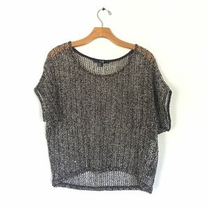 Forever 21 Loose Knit Sequin Top Medium